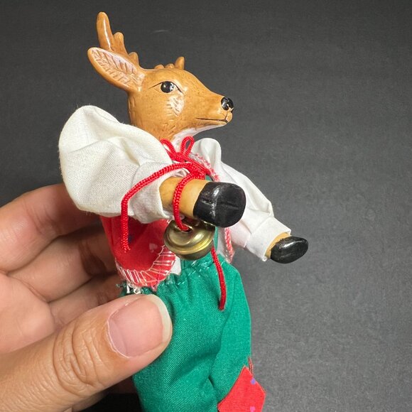 Vintage 1986 Kurt S Adler Set of 2 Porcelain Festive Deer Decor Ornaments 6.75" - Picture 5 of 8